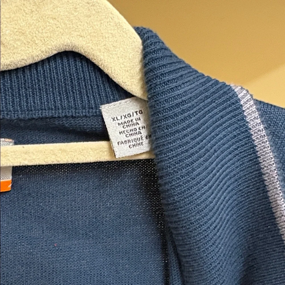 Callaway V Tech Men's Navy 1/4 Zip-Up Sweater Vest 100% Cotton Size‎ XL